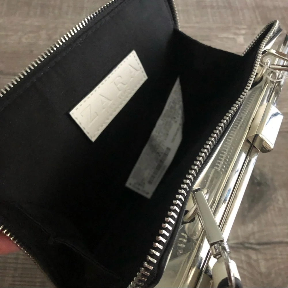 RARE ✨NWT ZARA Clear Vinyl Crossbody HEY Bag - Picture 7 of 15